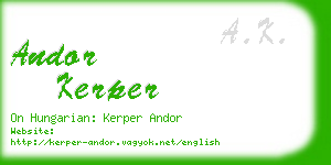 andor kerper business card